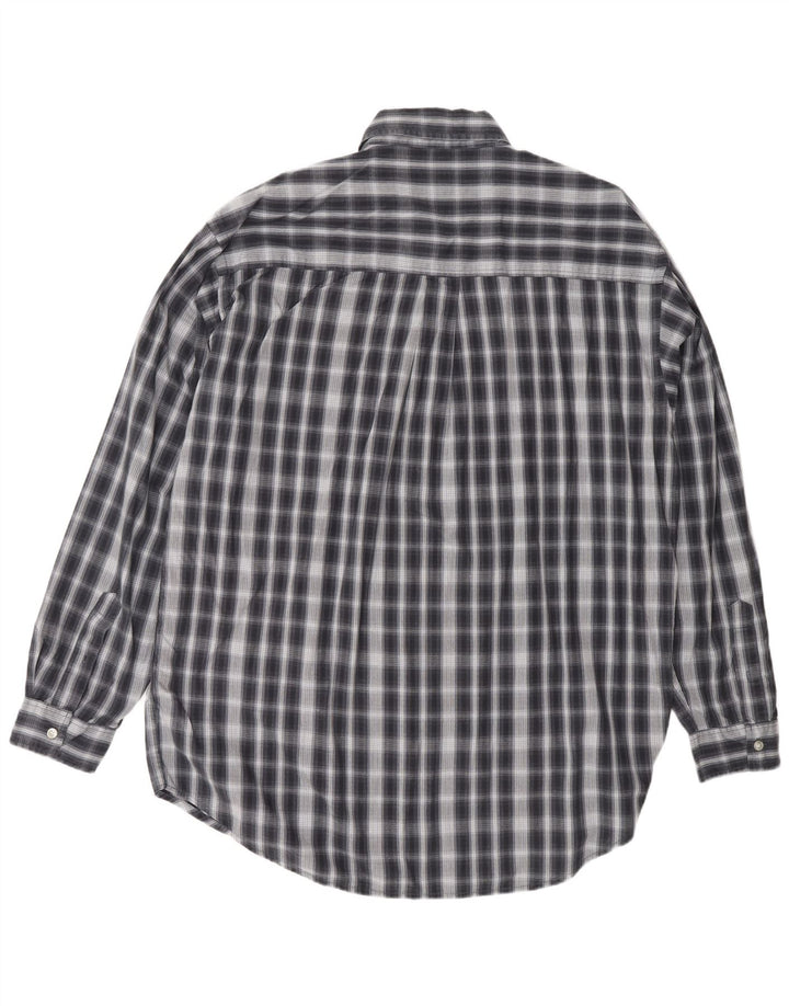 Camisa masculina SCOTCH & SODA grande xadrez azul marinho de algodão clássico