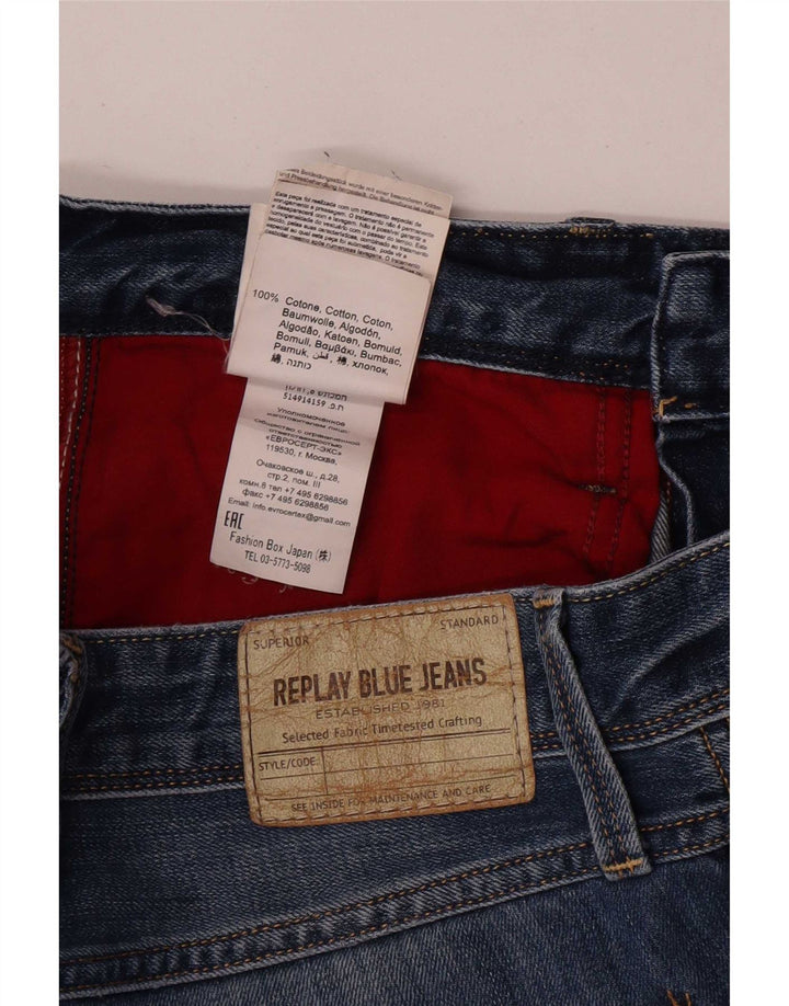Replay Jeans Slim Masculino W32 L32 Azul Algodão