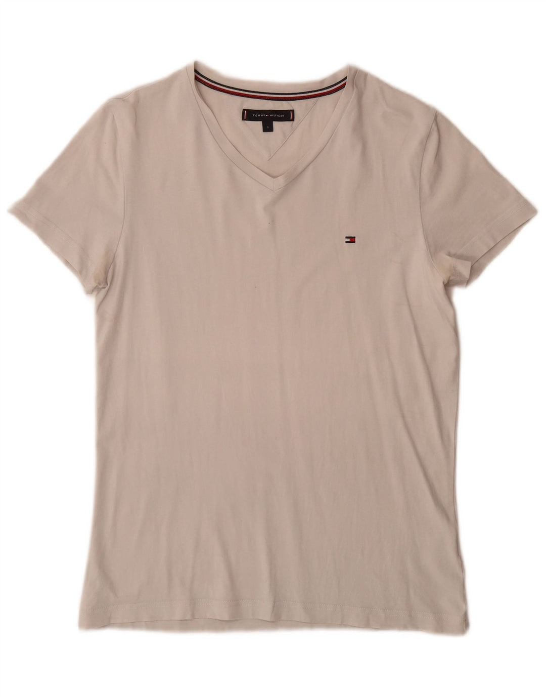 Camiseta masculina Tommy Hilfiger top pequeno algodão branco