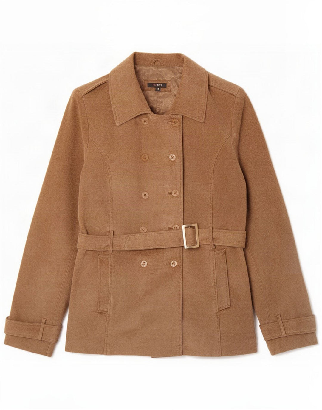 Jaqueta feminina de camurça Peter Werth UK 18 XL couro bege clássico
