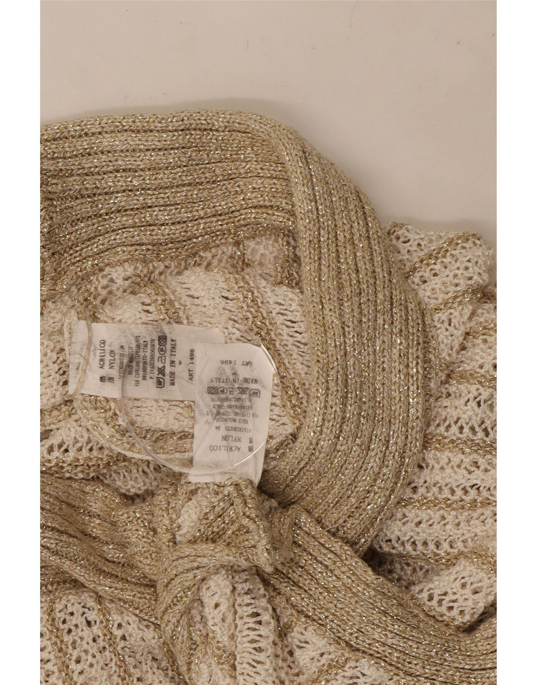 Conjunto de saia feminina vintage de 2 peças Reino Unido 8 pequeno W26 acrílico listrado bege