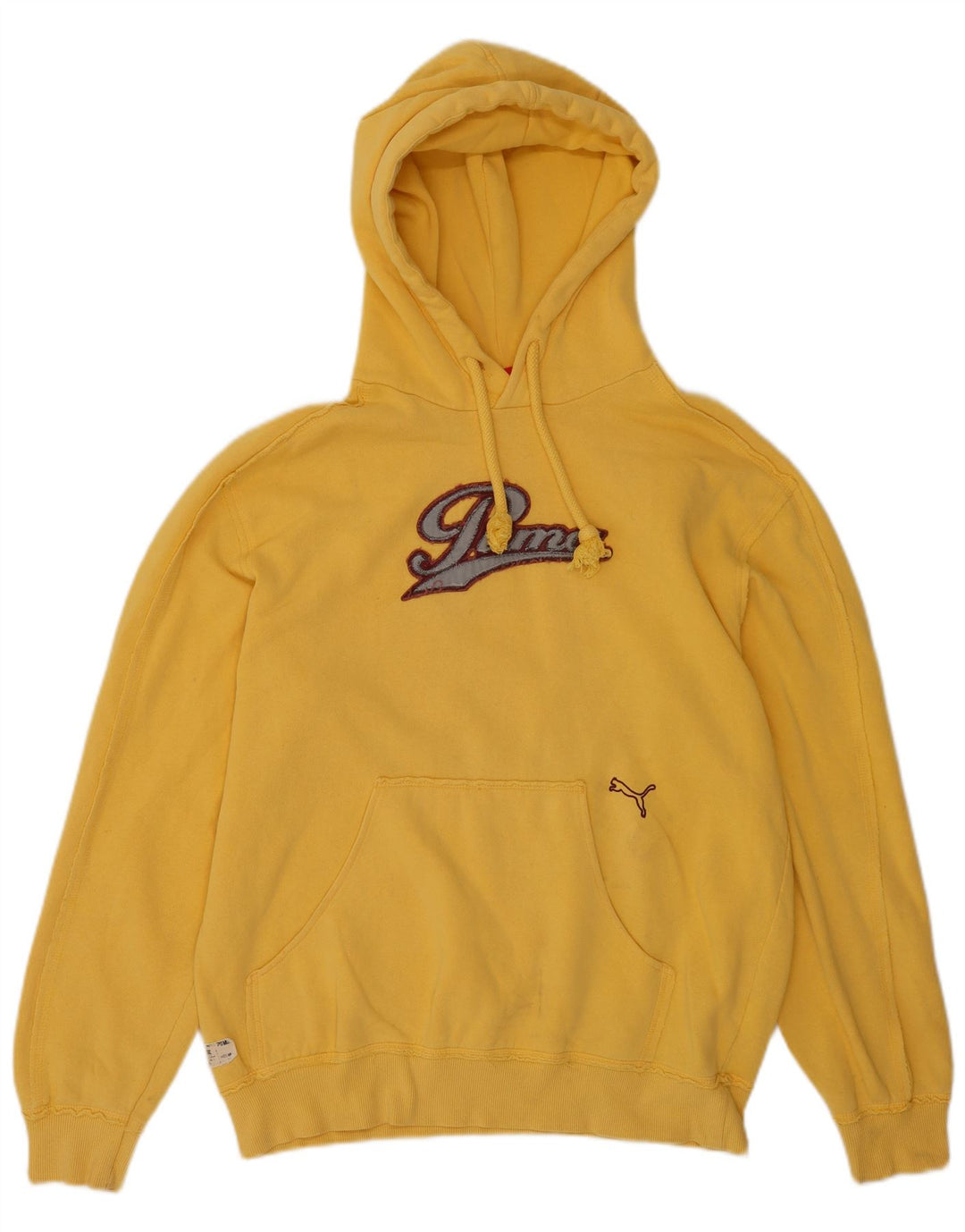 Puma Mens Graphic Hoodie Jumper Médio Algodão Amarelo