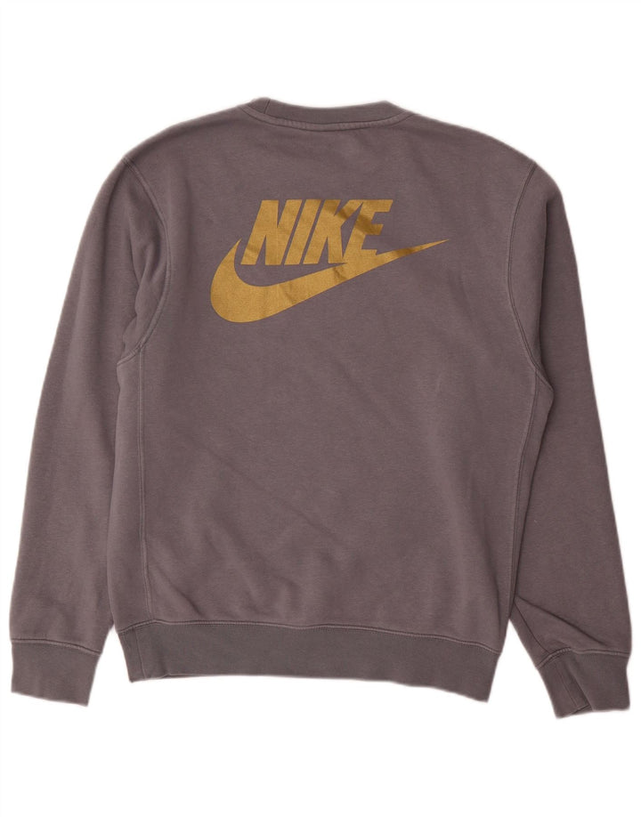 NIKE Masculino Swoosh Graphic Moletom Jumper XS Cinza Algodão