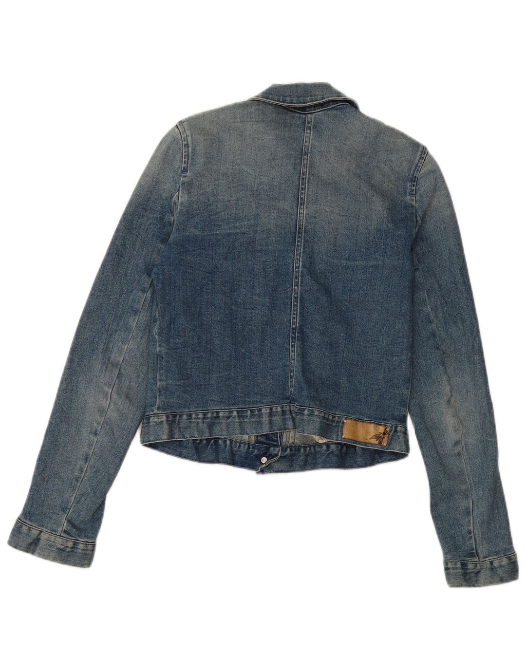 Jaqueta jeans feminina vintage IT 40 algodão azul pequeno