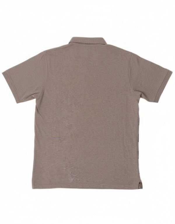 Camisa polo masculina Reebok médio cinza listrado algodão