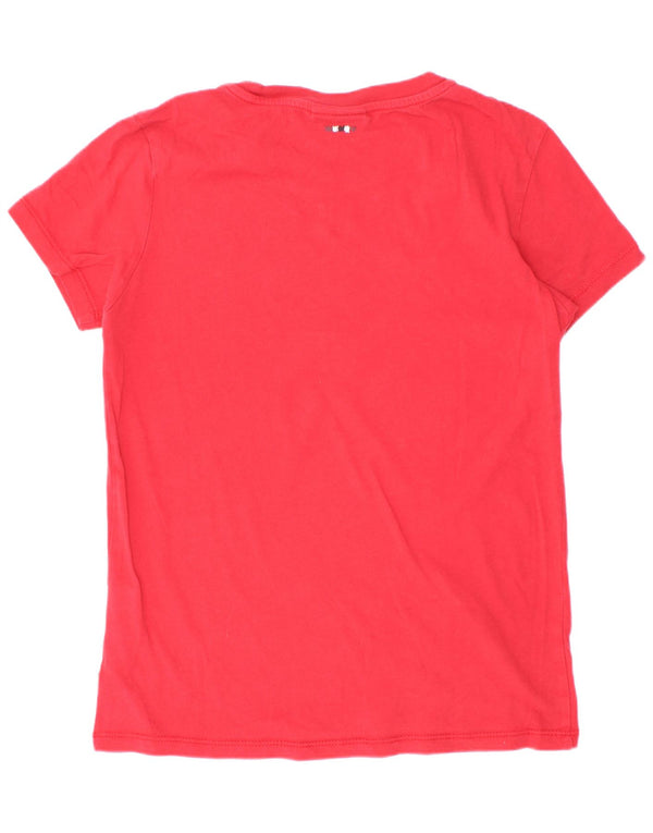 Camiseta Napapijri Boys Geographic Graphic Top 7-8 Anos Algodão Vermelho