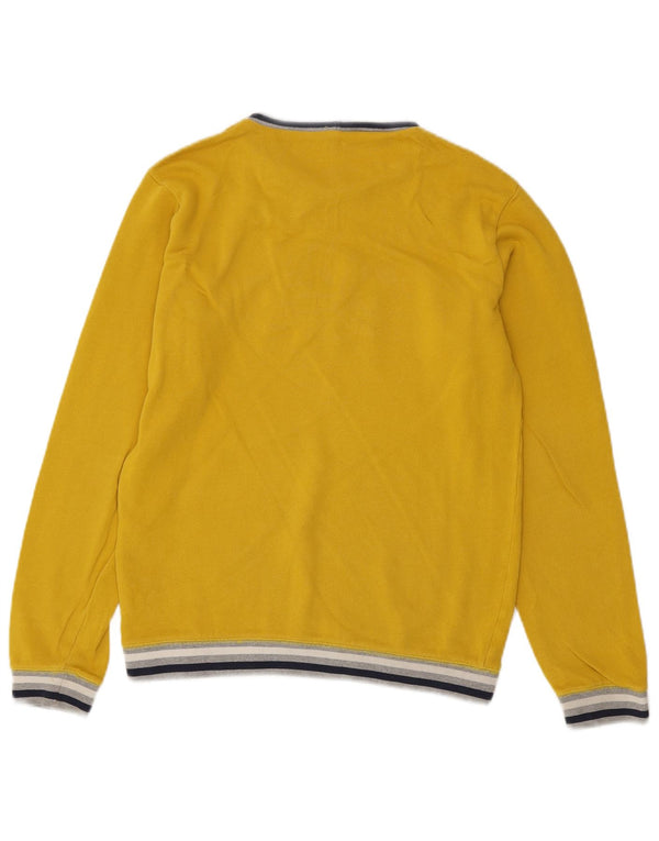 Suéter Benetton Boys com gola redonda 13-14 anos 3XL listrado amarelo
