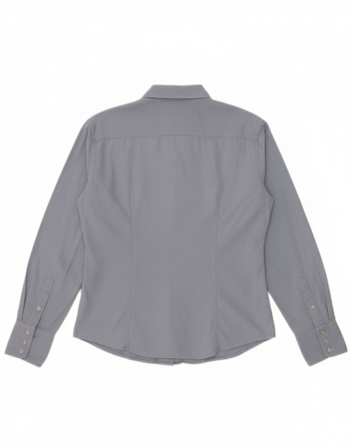 Camisa feminina Gant UK 12 algodão azul médio