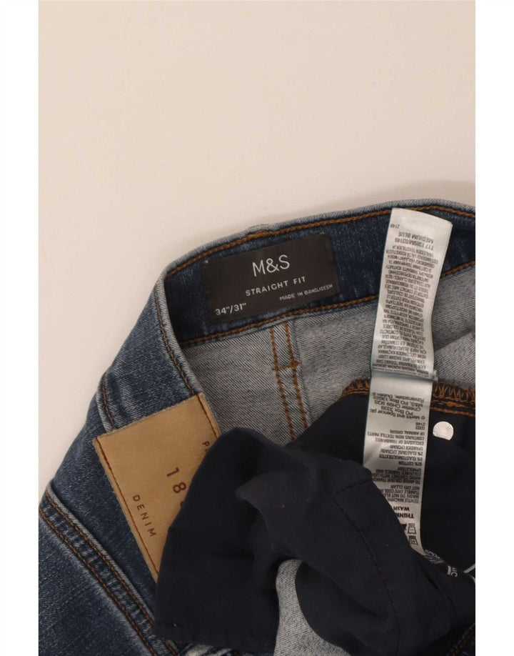 Jeans retos masculinos Marks & Spencer W34 L31 algodão azul