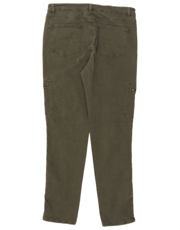 Calça jeans feminina cargo slim MINT VELVET Reino Unido 14 grande W32 L28 algodão cáqui