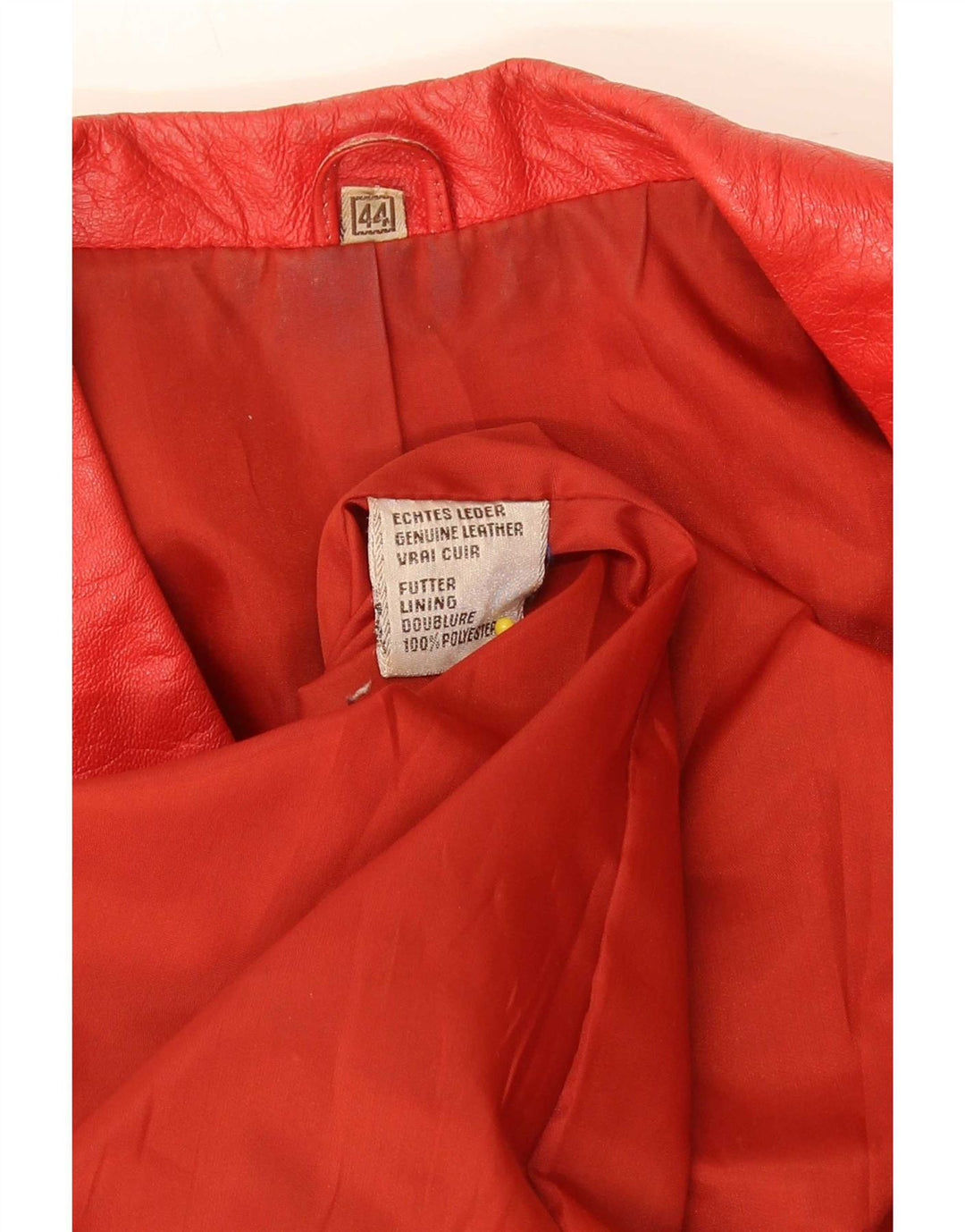 Jaqueta blazer masculina vintage de couro com 2 botões EU 44 XL vermelha