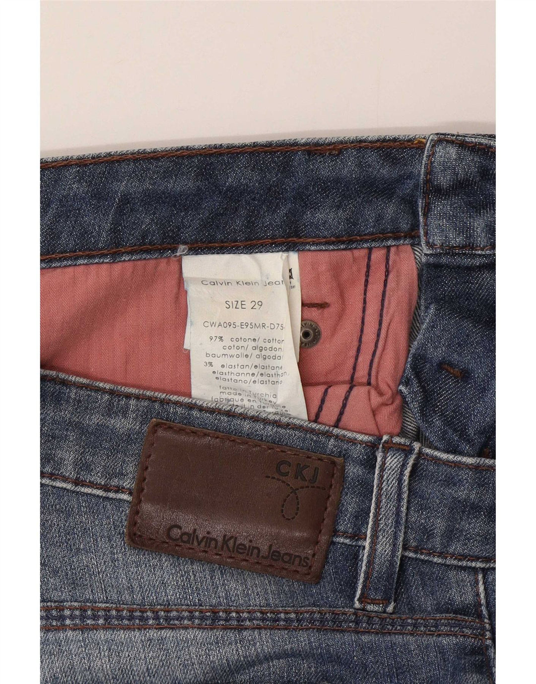 Calvin Klein Jeans Slim Feminino W29 L33 Azul Algodão