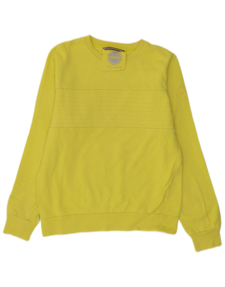COLMAR moletom feminino jumper UK 16 grande algodão amarelo