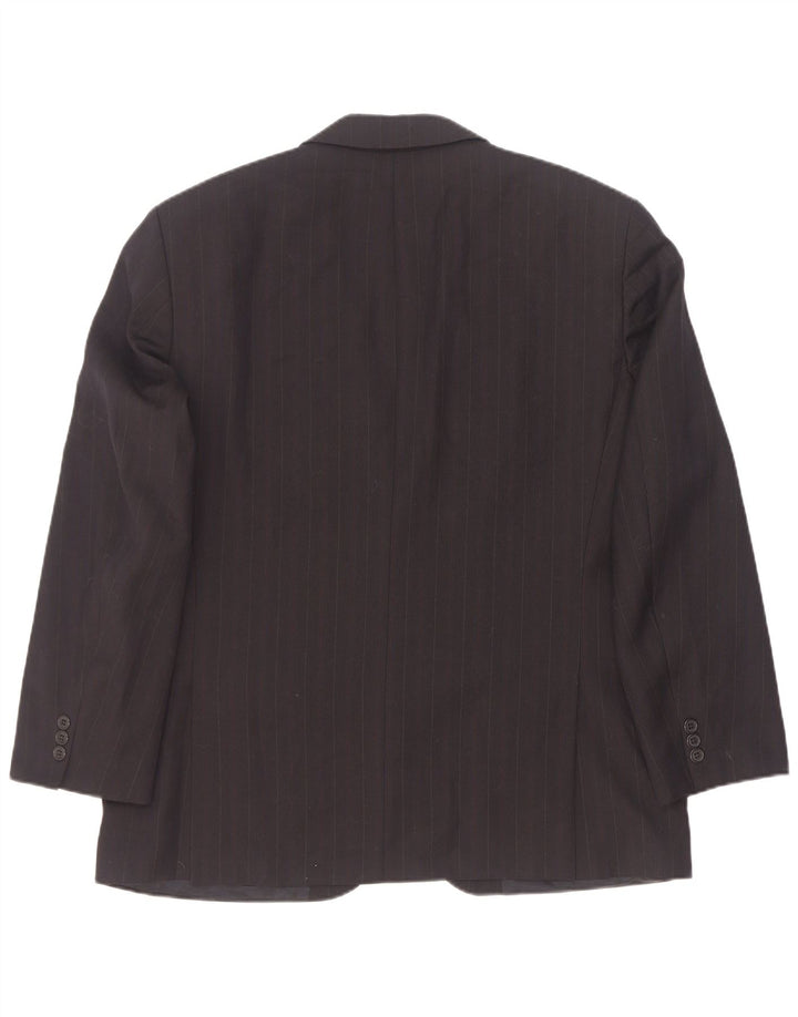 Jaqueta blazer masculina de 2 botões Marks & Spencer EU 52/54 4XL listrada preta