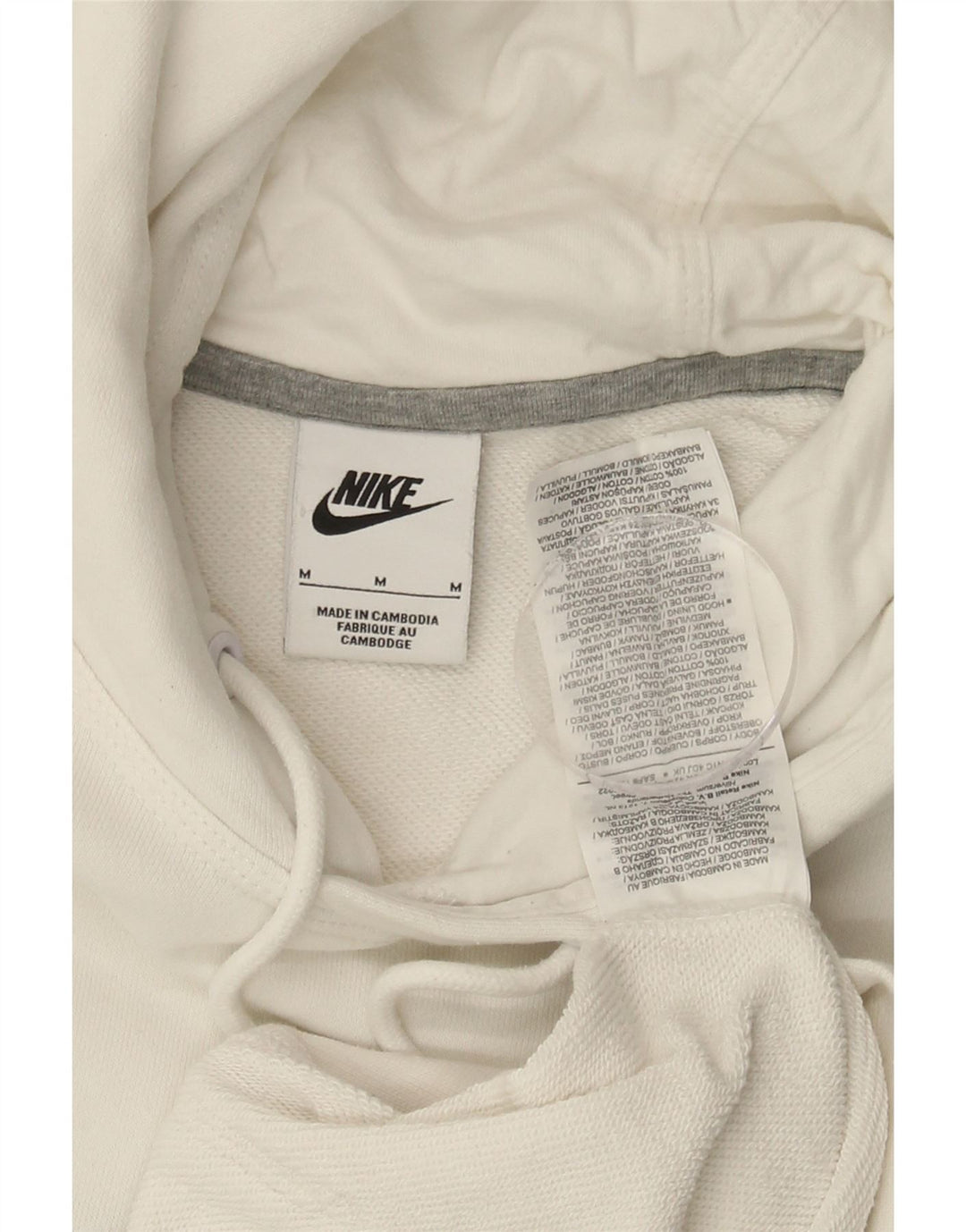 NIKE Mens Graphic Hoodie Jumper Médio Algodão Branco