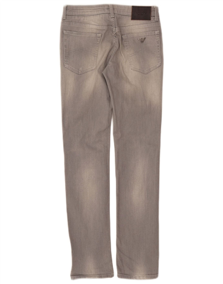 ARMANI JUNIOR Jeans Slim Meninas 11-12 Anos W26 L29 Algodão Cinza