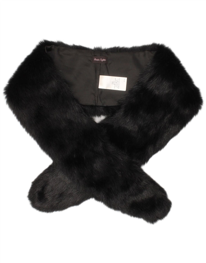 Inverno preto do poliéster do tamanho único do lenço da estola da pele do falso das mulheres da fase oito