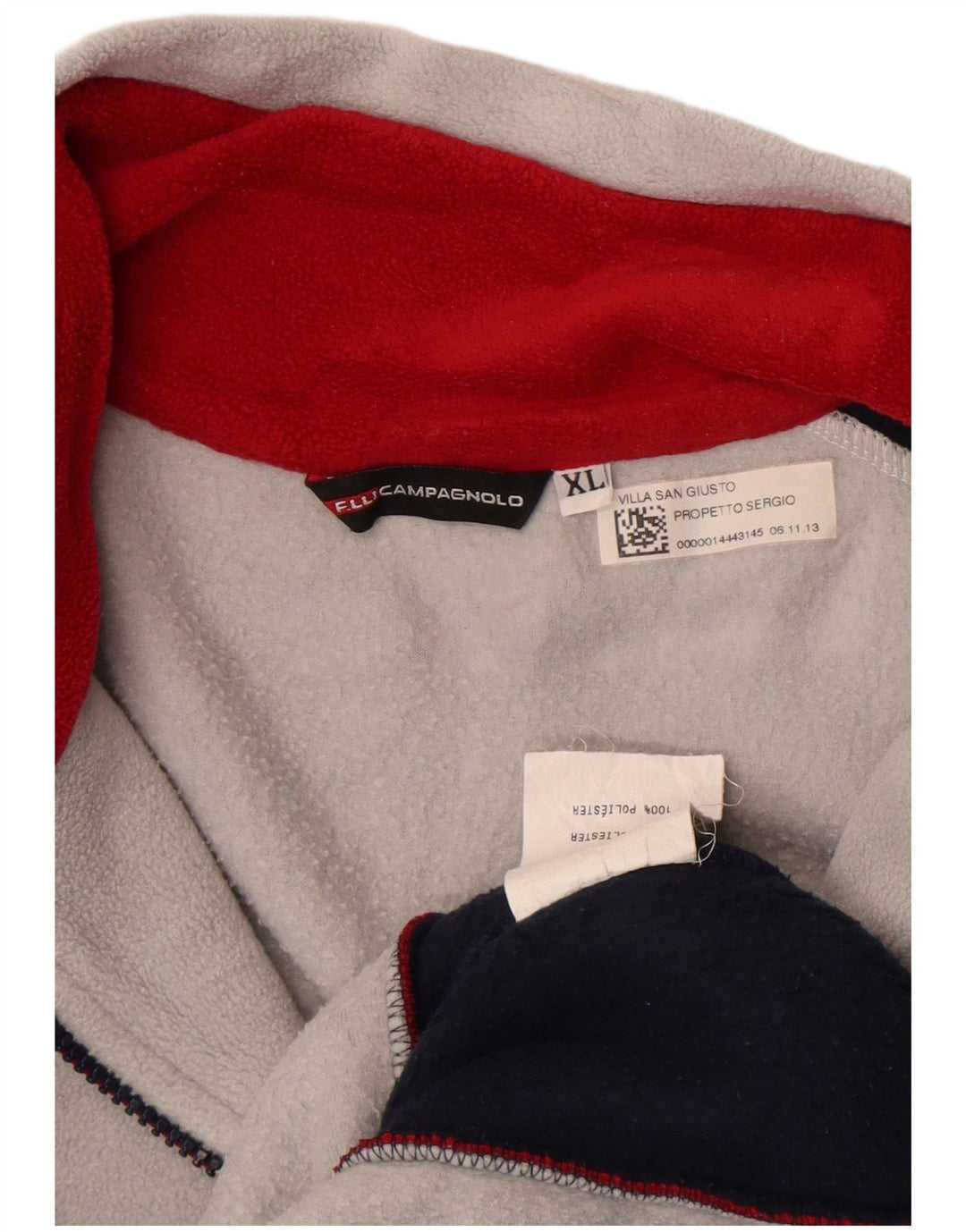 Poliéster cinzento Colourblock da ligação em ponte XL do velo do pescoço do fecho de correr dos homens do vintage