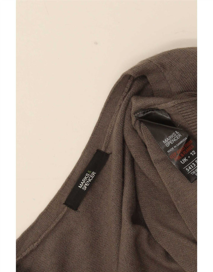Suéter cardigã feminino Marks & Spencer Reino Unido 12 Viscose cinza médio