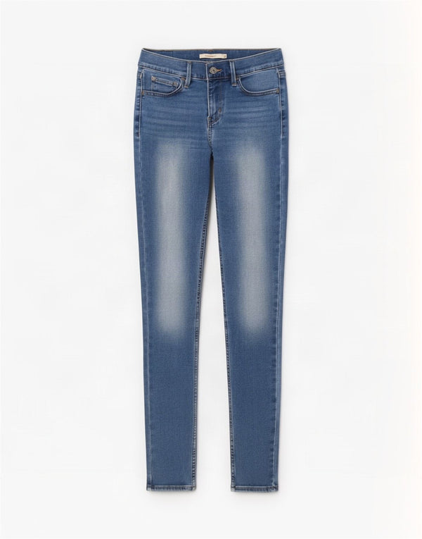Calça jeans feminina Levi's 710 Super Skinny W27 L30 azul algodão