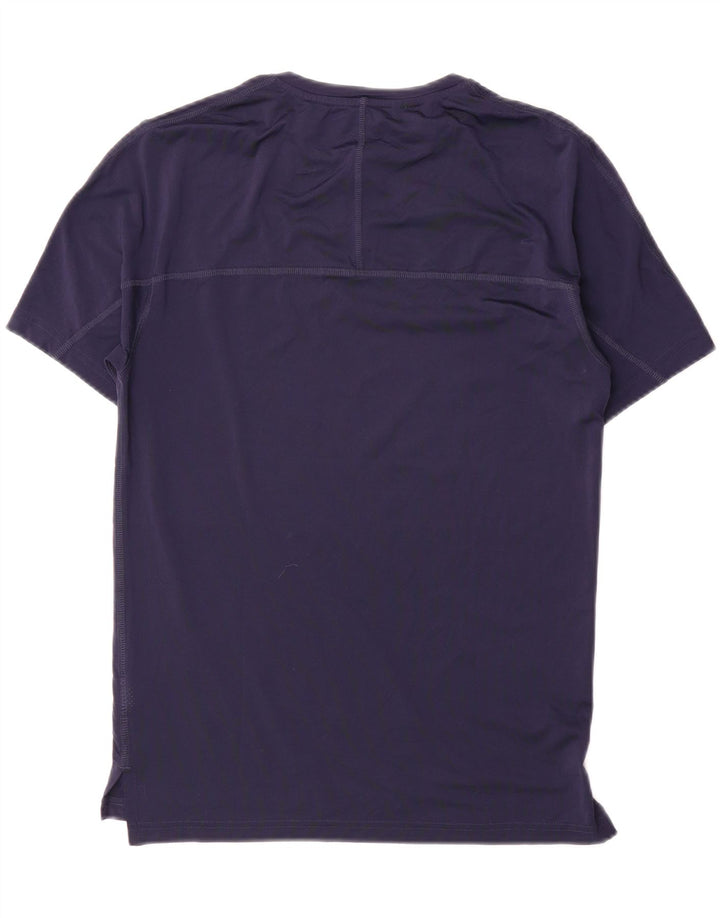 Reebok Mens Graphic T-Shirt Top Pequeno Azul Marinho Nylon