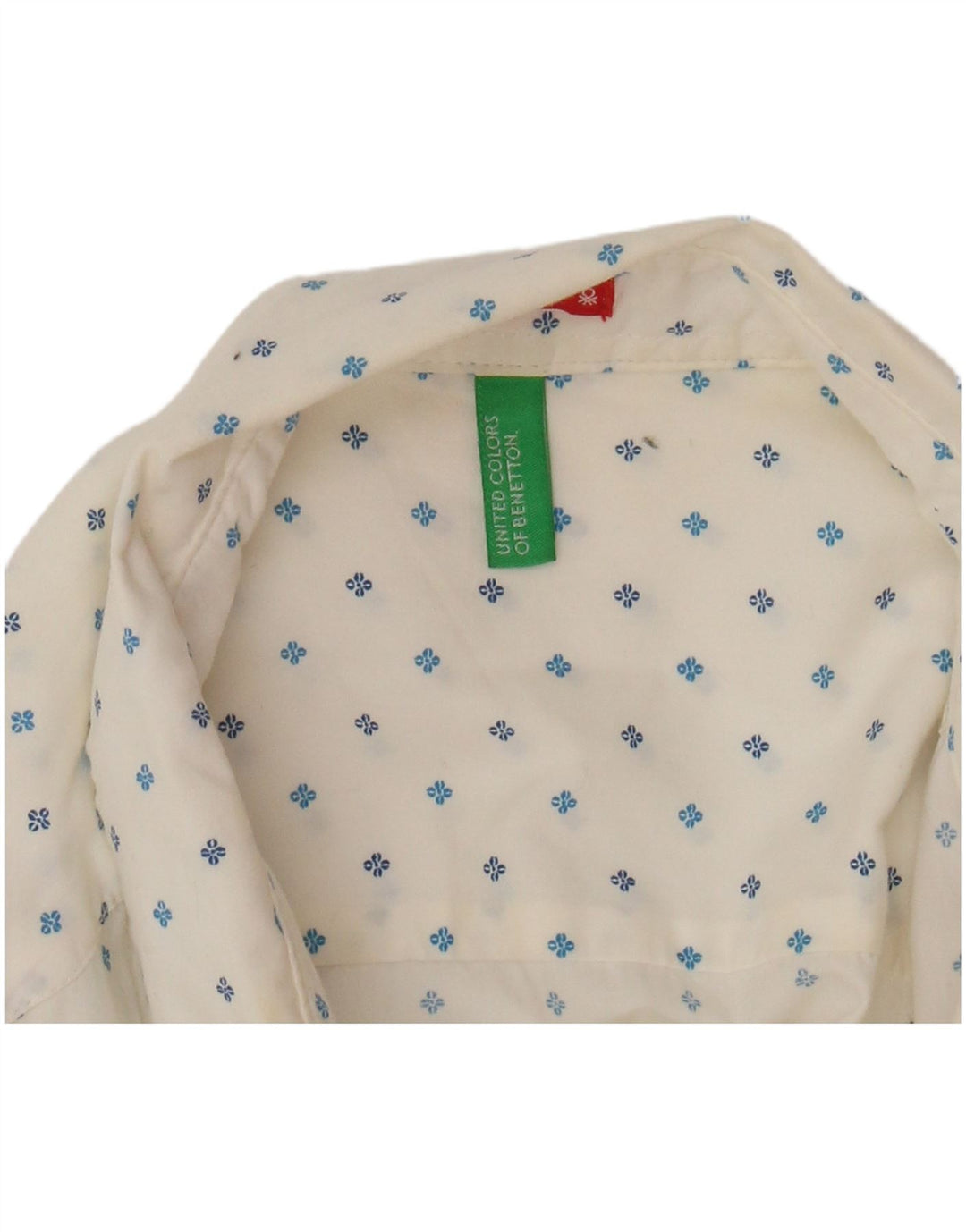 Camisa masculina slim BENETTON médio branco floral