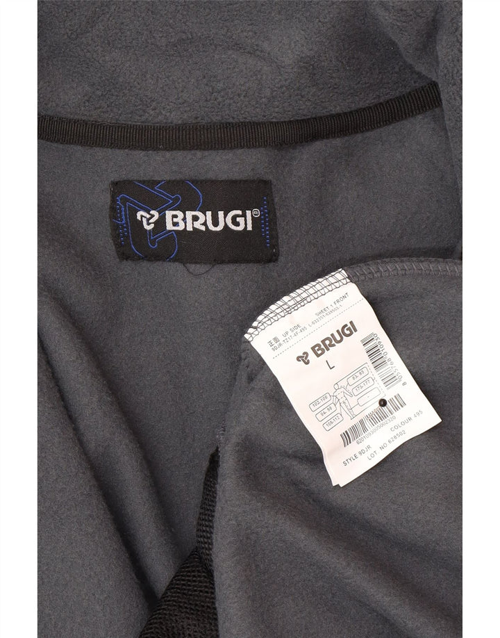 Jaqueta de lã masculina Brugi UK 40 poliéster cinza grande