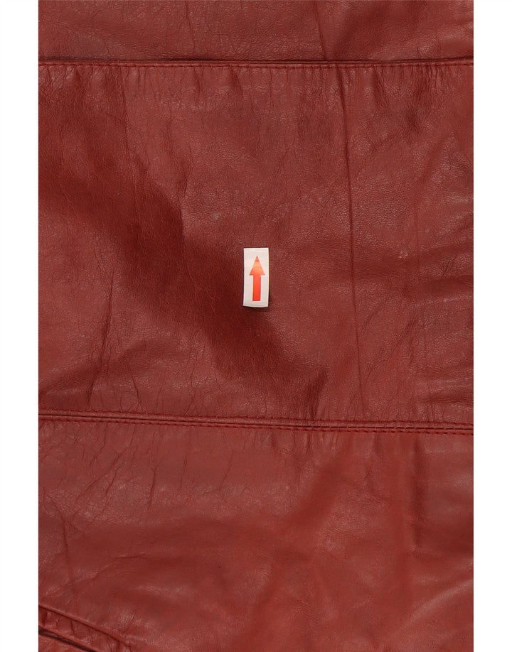 Jaqueta blazer feminina de couro com 3 botões Schegge IT 44 couro marrom médio