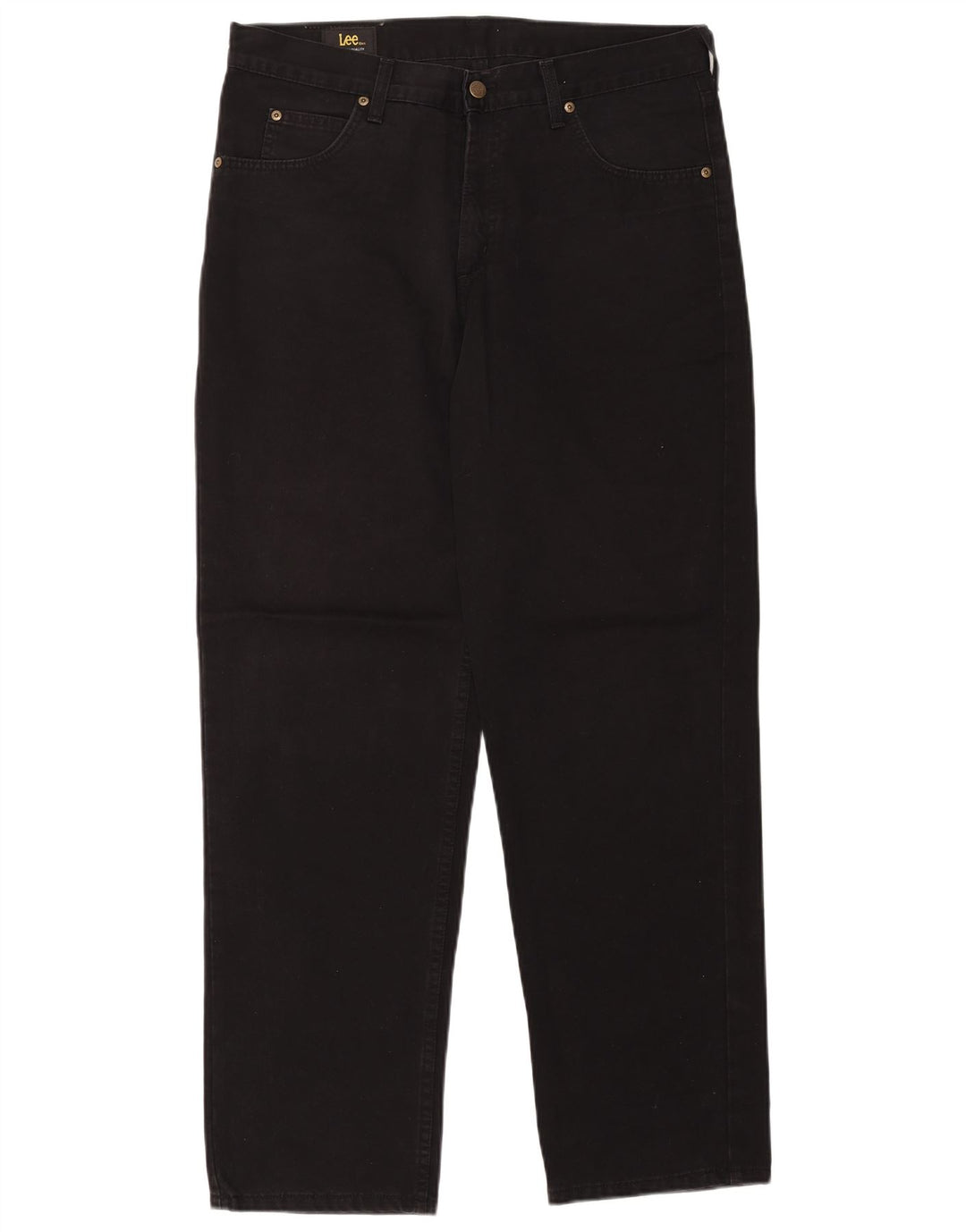 Lee Mens Kansas Straight Jeans W36 L32 Algodão Preto