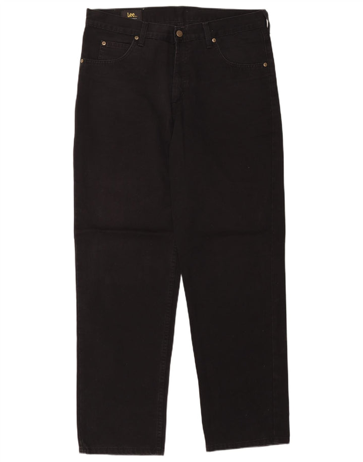 Lee Mens Kansas Straight Jeans W36 L32 Algodão Preto