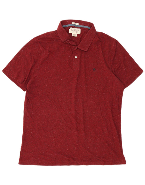 Camisa polo masculina Heritage Slim Fit 2XL algodão manchado Borgonha