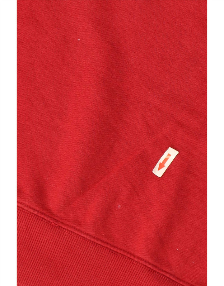 Moletom masculino com estampa geográfica Napapijri, moletom médio de algodão vermelho