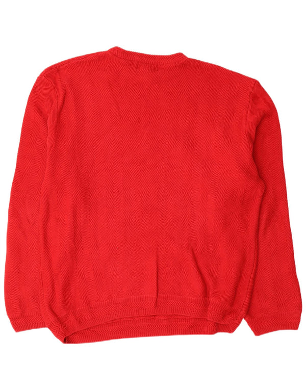 Suéter masculino Chaps com gola redonda 2XL algodão espinha de peixe vermelho