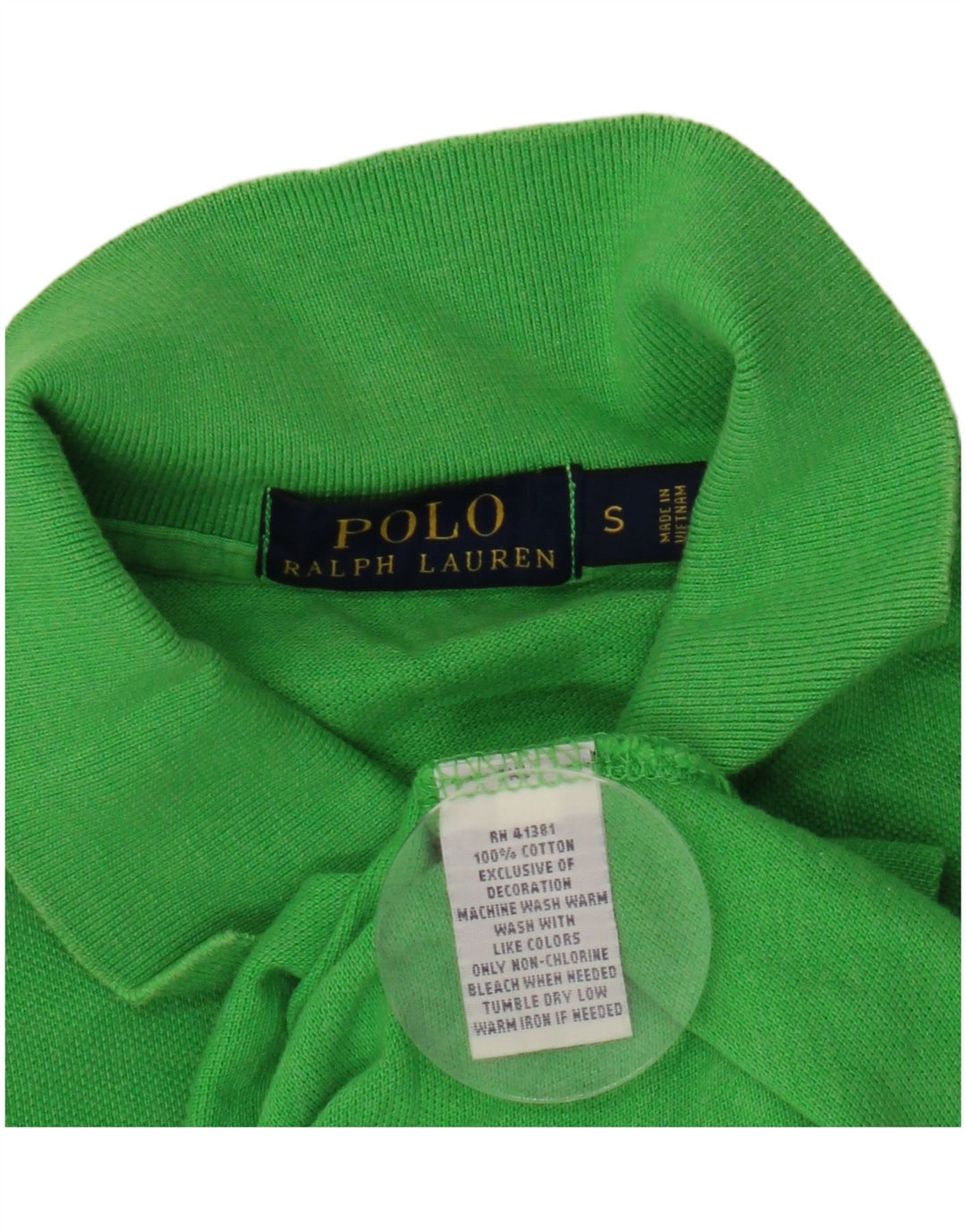 POLO RALPH LAUREN Camisa polo masculina pequena de algodão verde