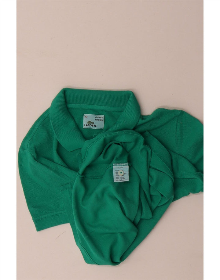 Camisa polo feminina LACOSTE tamanho 42 grande algodão turquesa