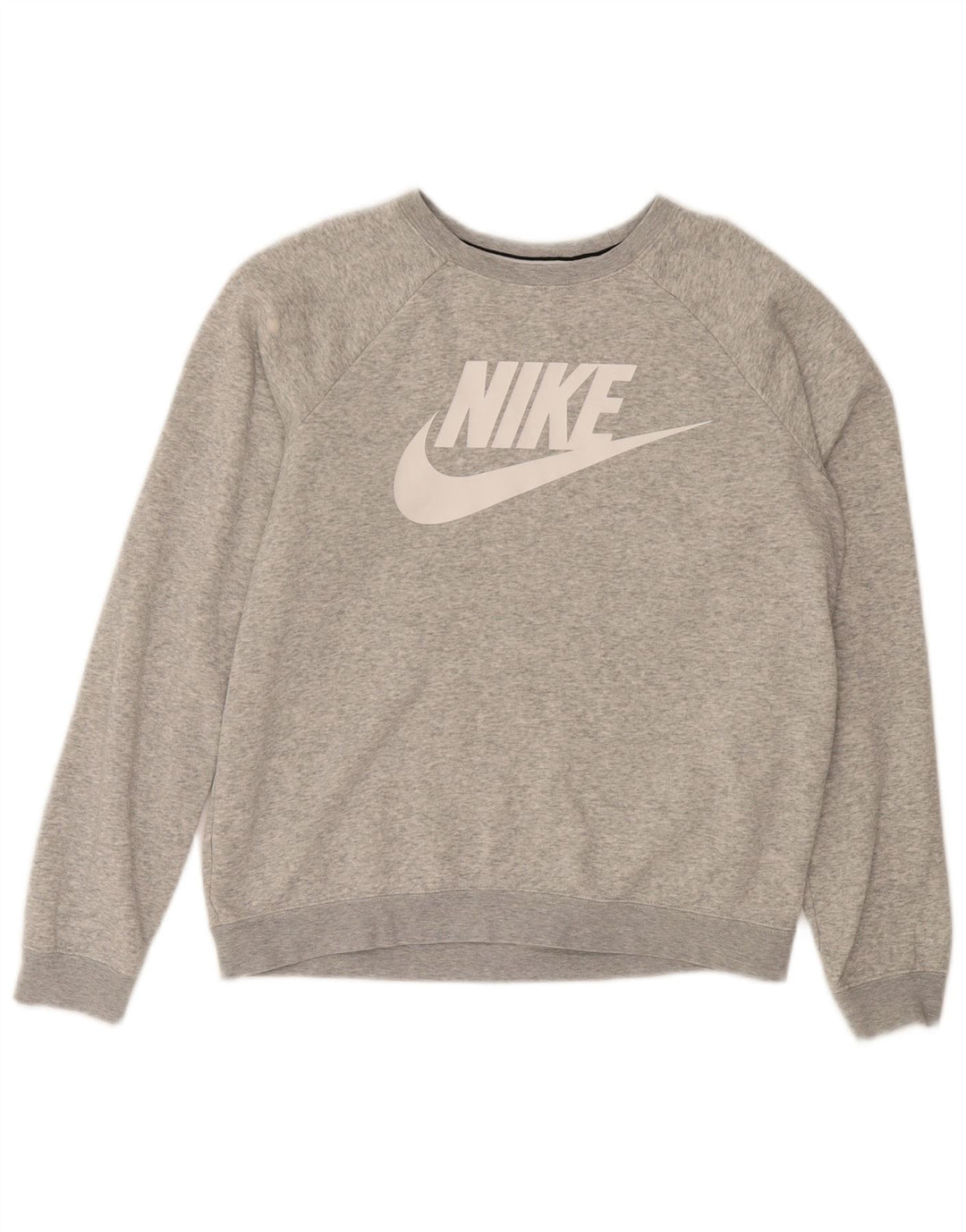 Nike feminino gráfico oversized moletom jumper reino unido 10 pequeno cinza algodão