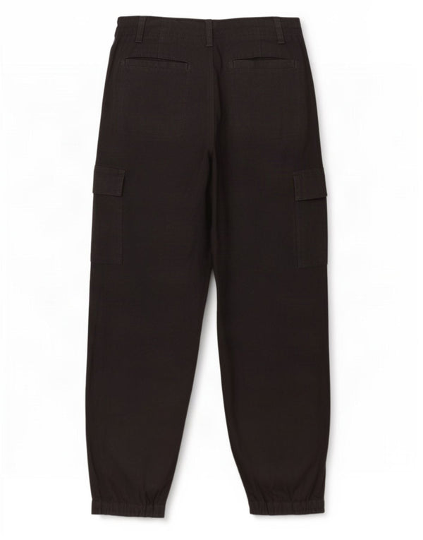 Calça jogger feminina Marks & Spencer UK 10 pequena W28 L28 preta