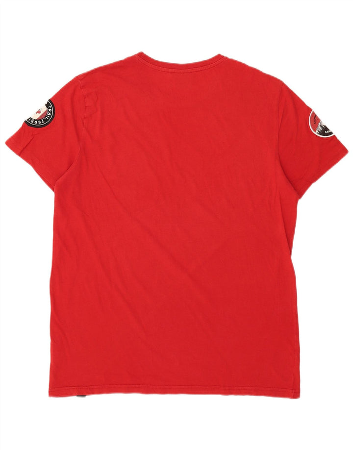 Camiseta gráfica masculina Canadá Top médio algodão vermelho