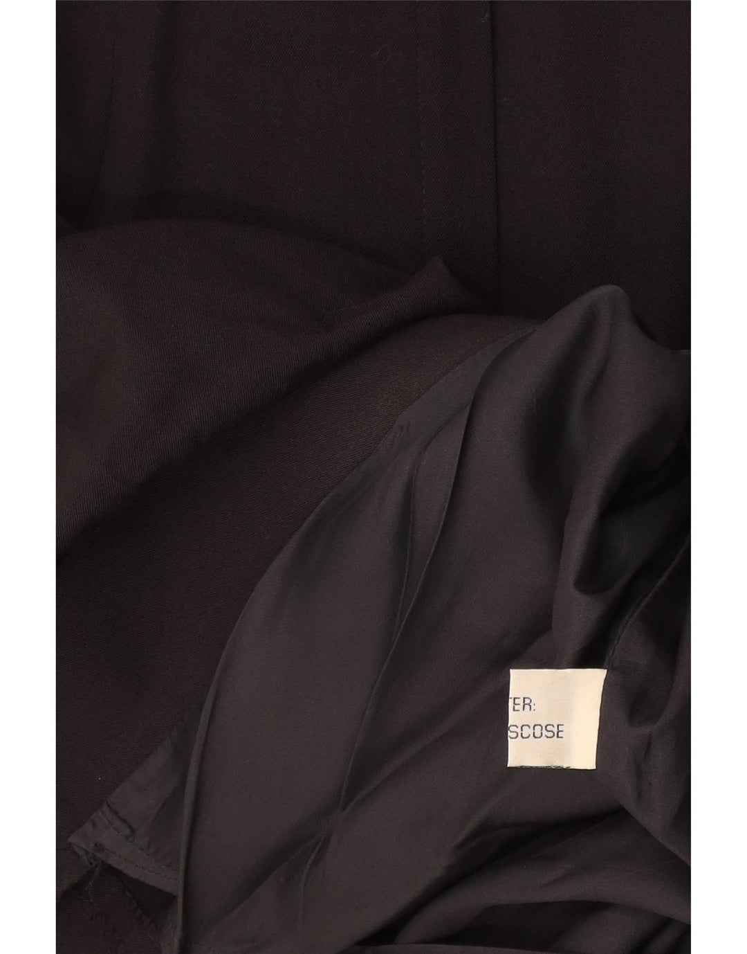 Saia midi feminina vintage de cintura alta W28 média preta