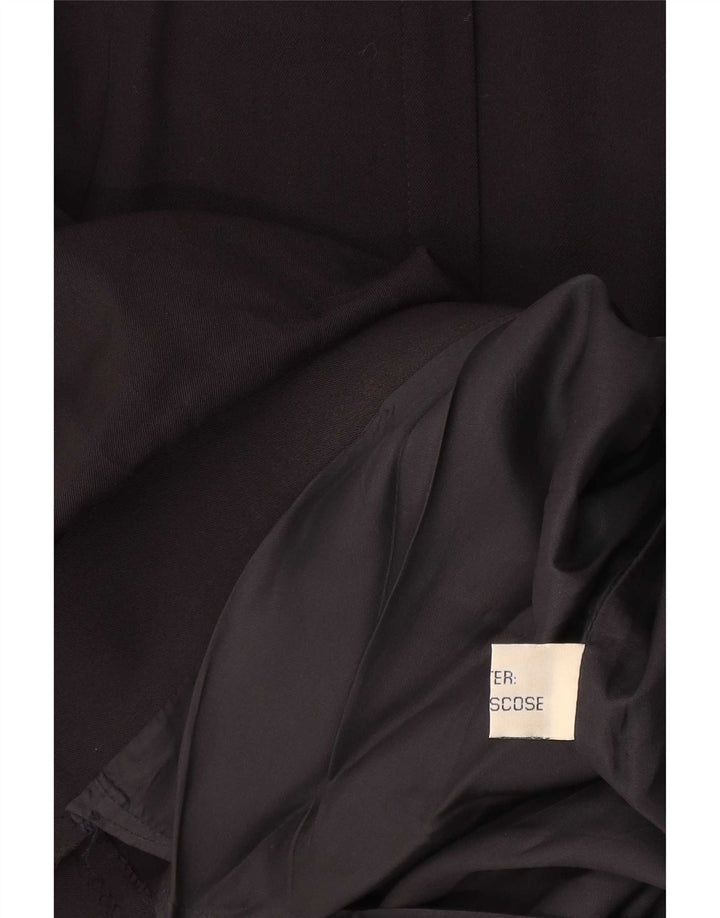 Saia midi feminina vintage de cintura alta W28 média preta