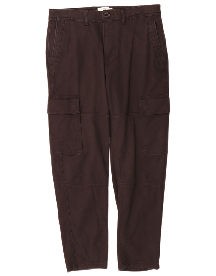Calça cargo masculina Marks & Spencer W30 L290 algodão preto