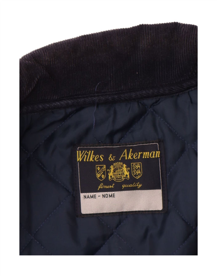 Jaqueta acolchoada masculina WILKES&AKERMAN UK 40 grande azul marinho poliamida