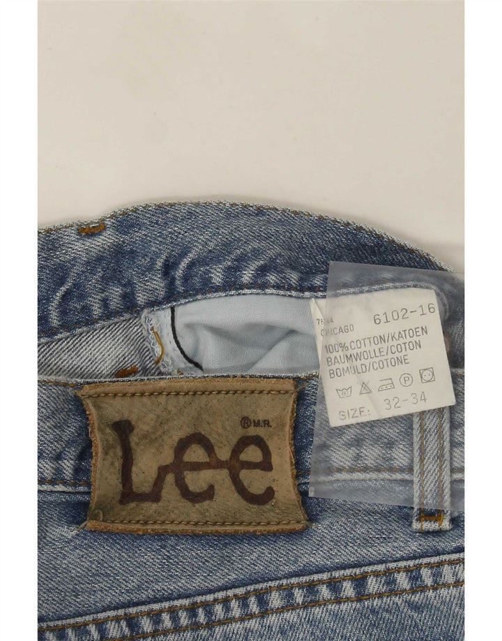 Lee Mens Straight Jeans W32 L34 Azul Algodão