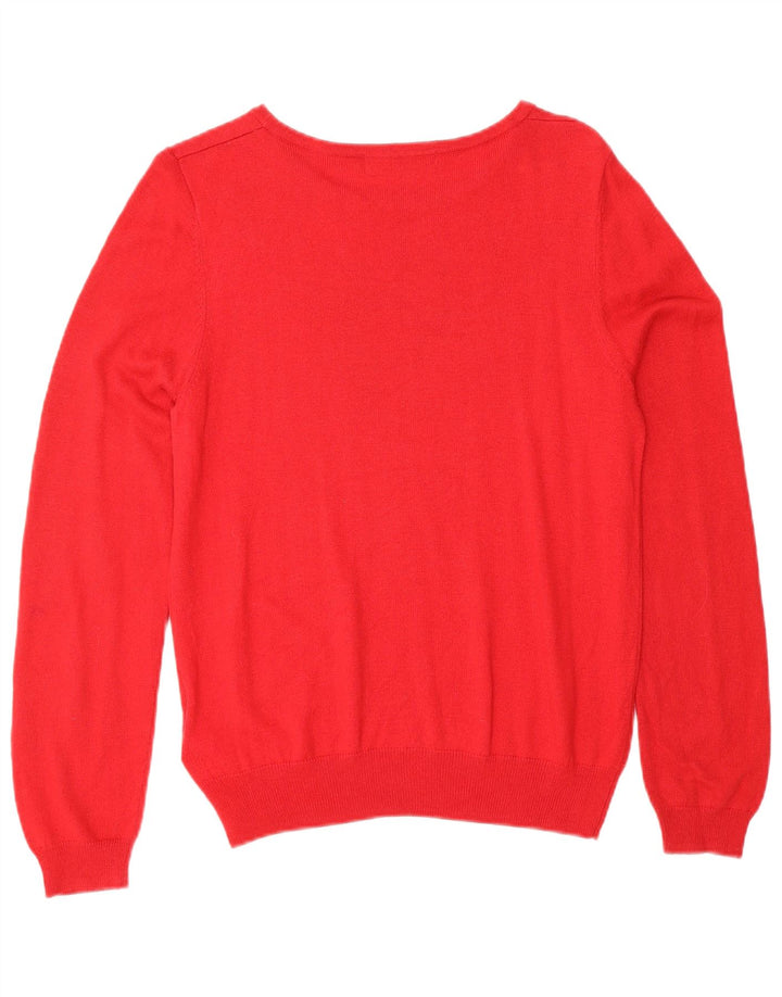 Suéter feminino com gola canoa MARKS & SPENCER Reino Unido 18 XL vermelho
