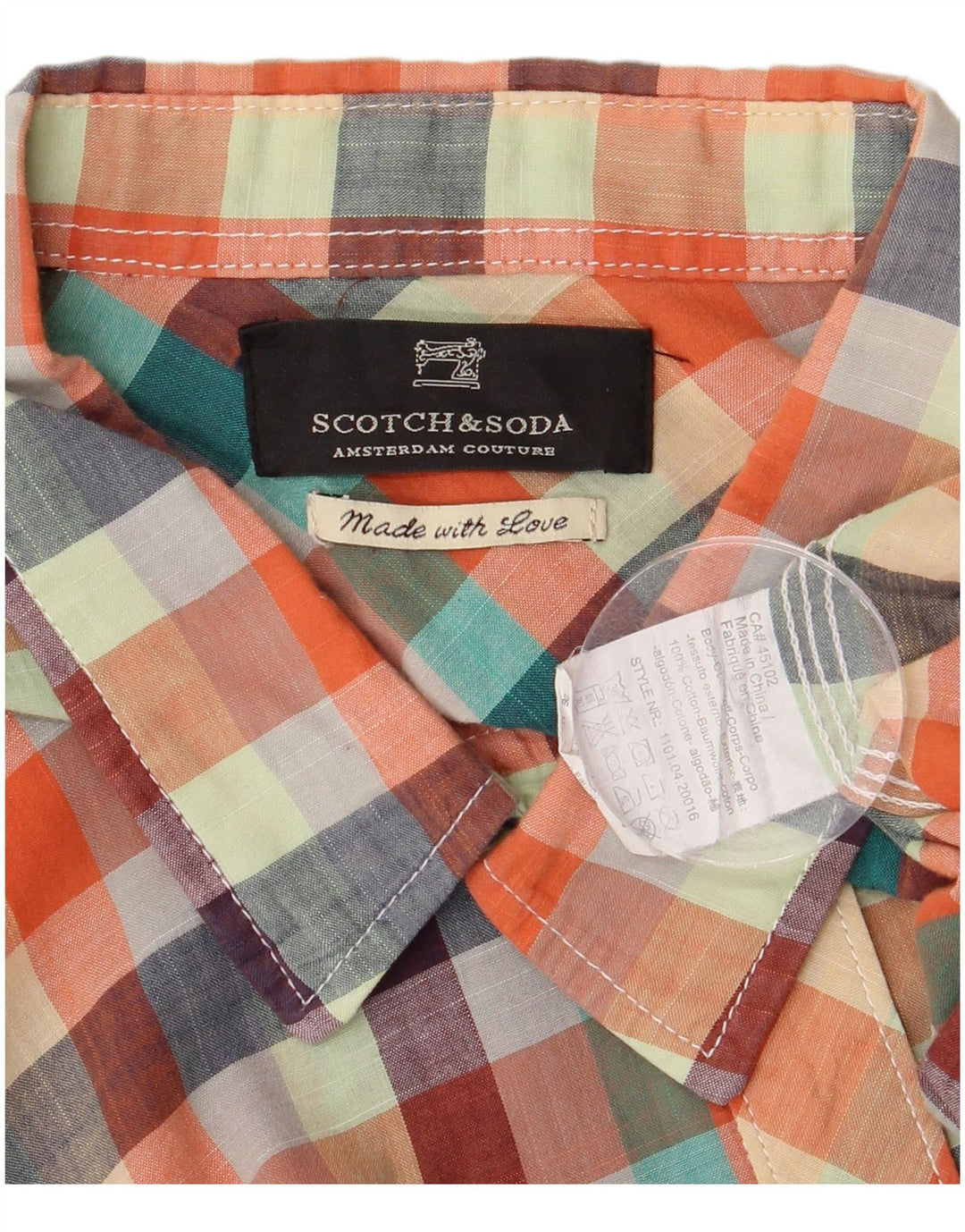 Camisa masculina Scotch & Soda 2XL algodão xadrez multicolorido