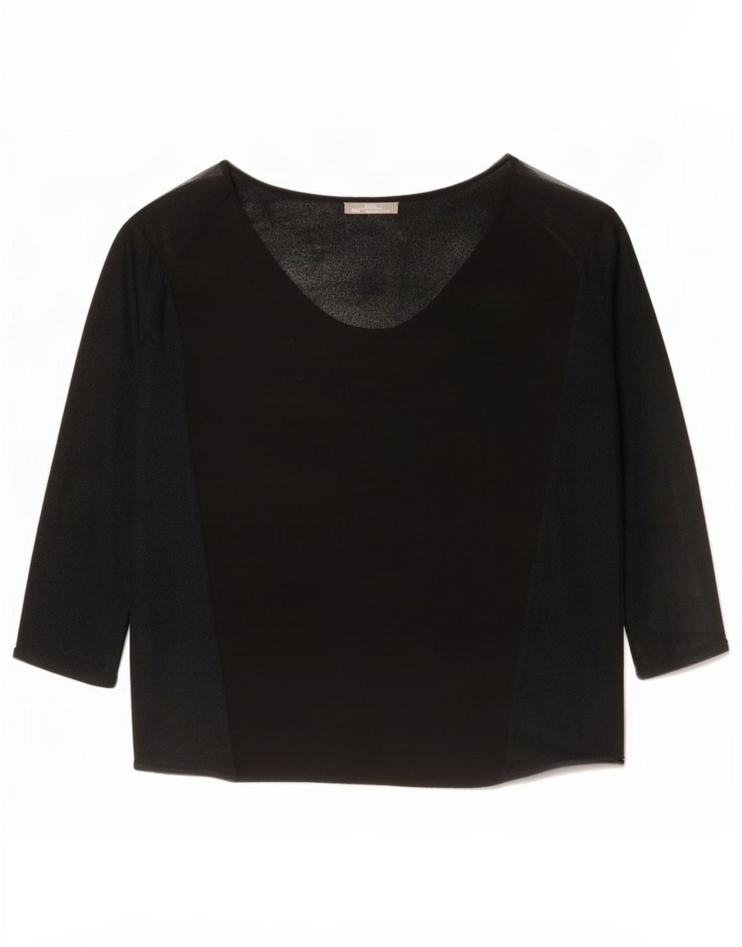 Zara Top feminino oversized manga 3/4 Reino Unido 14 médio preto