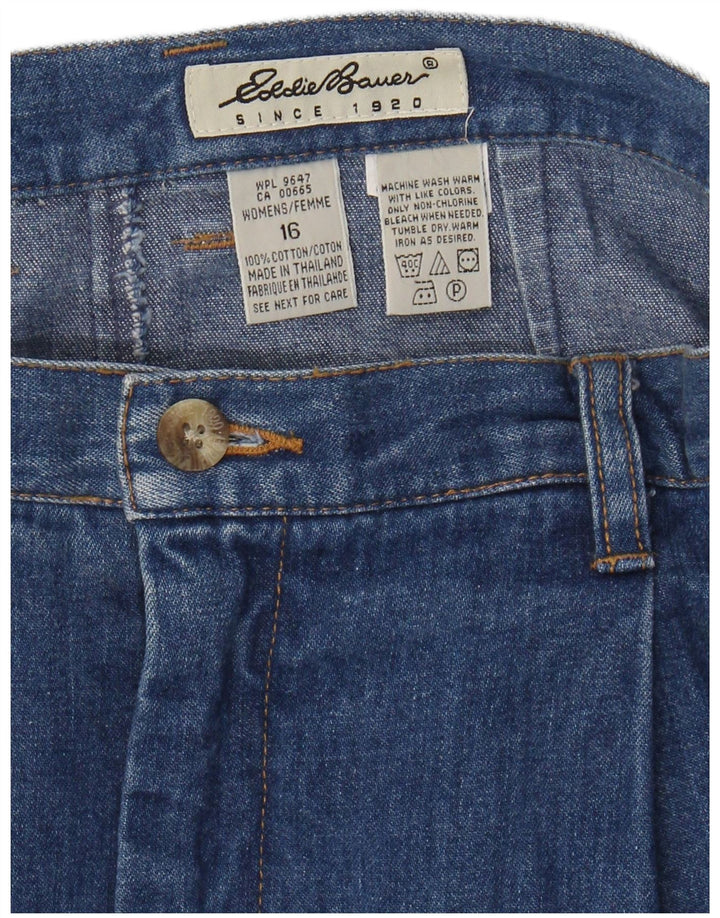 EDDIE BAUER Saia jeans feminina EUA 16 XL W34 algodão azul