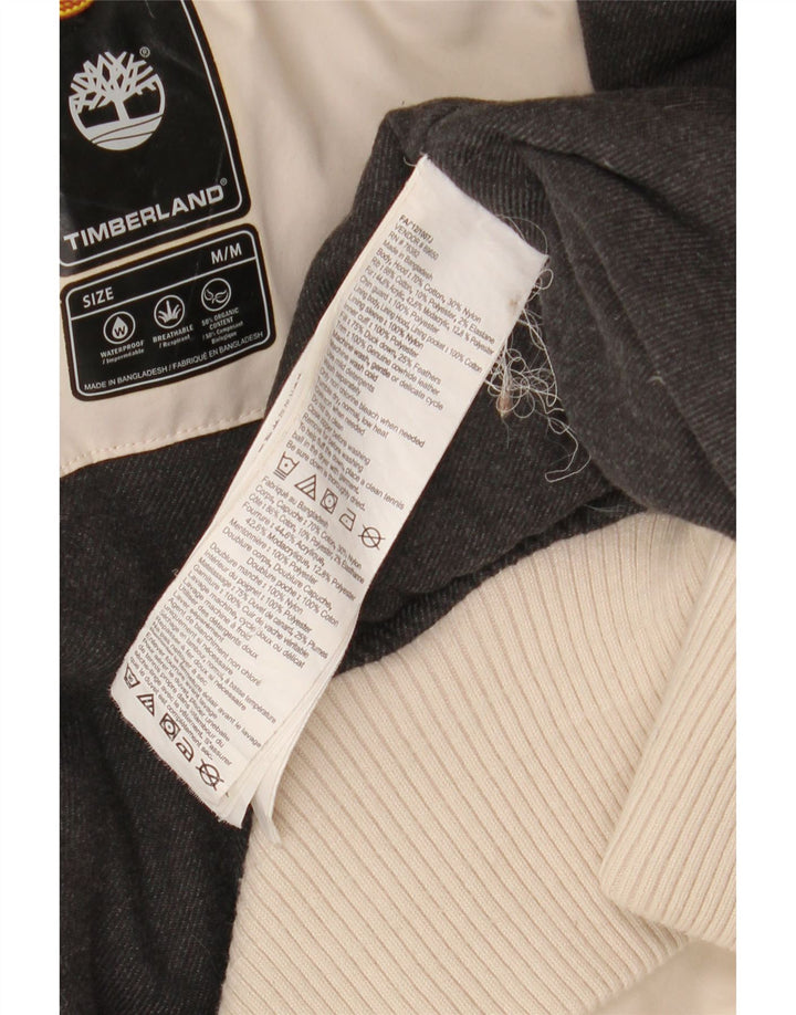 Jaqueta bomber masculina com capuz Timberland UK 38 algodão bege médio