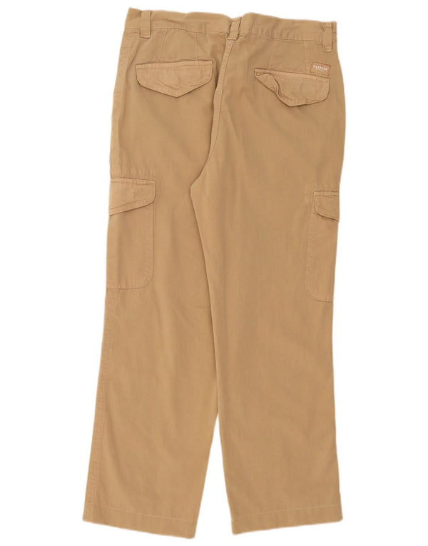 Calça cargo feminina reta Carrera W34 L27 algodão bege