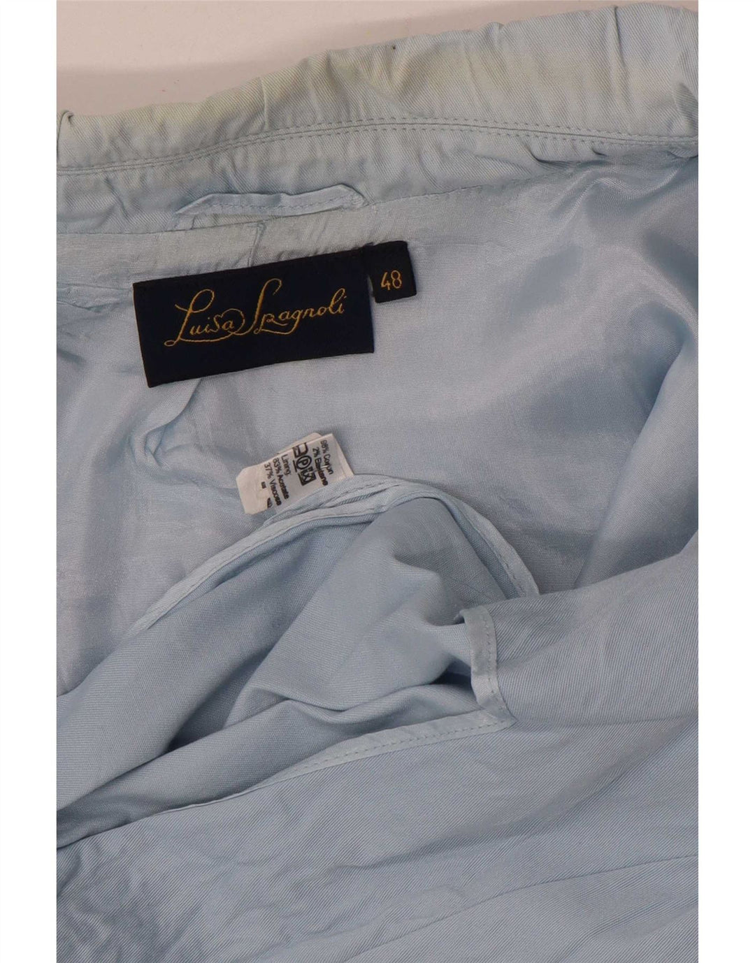 Luisa Spagnoli Jaqueta blazer feminina de 3 botões IT 48 XL algodão azul